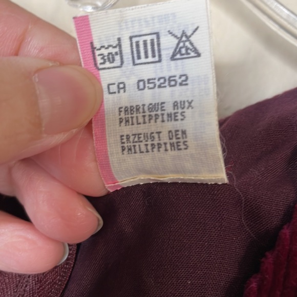 VTG 90’s Girls Corduroy House Embellished Burgundy Wine Girl’s Jumpsuit Dress 6 - Picture 7 of 9